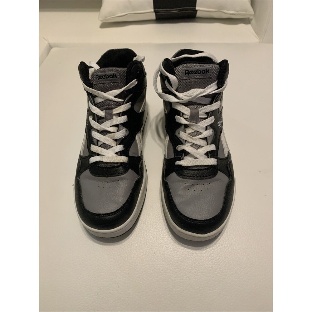 Reebok Black and Gray High-Top Sneakers with White Soles Size 6K